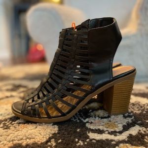 Target Black Gladiator Stacked Heel 8.5
